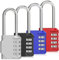 Sporgo Lot de 4 cadenas à combinaison longs : cadenas à 4 chiffres longue anse étanche, serrure étanche avec code numérique, serrure à casier en alliage de zinc, pour casier, salle de sport, boîte à