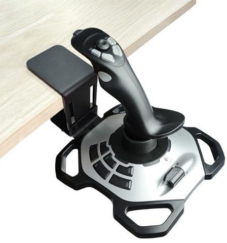 HTLAKIKJ Supporto da scrivania per joystick sim di volo, compatibile con joystick Logitech G Extreme 3D Pro, regolabile, spessore diverso, supporto in metallo resistente con morsetto a C