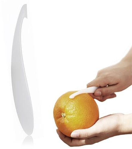 CATOR 1 Stück Kunststoff Orange Schäler, Orangenschäler Langgriff Orange Schäler Werkzeug apfelsinenschäler kartoffelschäler Weiß
