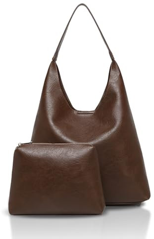 FOYIOLRU Damen Tote Bag Vintage PU Leather Handbags for Damen Hobo Bag Slouchy Bag Shoulder Bag