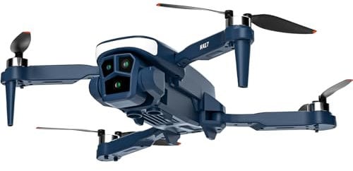 Karuisrc Drone con Camara Dual 1080P para Adulto principiante Ajuste Eléctrico 90°,Drones RC Plegables con Luz LED Azul,Control Gravedad por Gestos y Posicionamiento óptico,Ideal para Principiantes