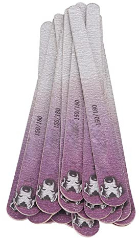 Professional Double Sided Nail File Set - 20pcs 150/180 Grit Buffers for Home & Salon Manicures - Purple Tool for, Acrylic, and False Nails