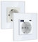 BSEED Schuko Steckdose Pack, 1 x Steckdose mit USB C 20W + 1 x Normale Steckdose, Steckdose Unterputz mit Glas Panel, 16A EU Standard Wandsteckdose für Phone, Pad, MP3-Weiß