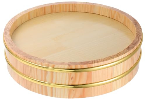 Cabilock Sushi Rice Mixing Tub Versatile Use for Large Capacity Comfortable Hand Feel and Rice Bowl Wooden Elegant Design Japanese Cooking Equipment and Food Serving