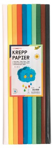 Bastel-Krepppapier-Set, 10 Rollen sortiert, 50x200cm (Basic)