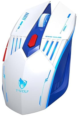 Rexsun X7 Tri-Mode Gaming Maus, 2.4G Wireless Bluetooth & Kabelgebundene Gaming Maus mit 6D Tasten, bis zu 3600 DPI einstellbar, RGB Atmendes Licht, Type-C Ladung, 300mAh Akku für PC Laptop Gamer