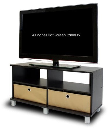 Furinno TV Entertainment Center, Wood, Espresso/Brown, one size