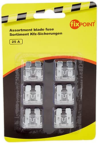Fixpoint 20385 Kfz-Sicherungssortiment, 25 A, Transparent (6-er pack)
