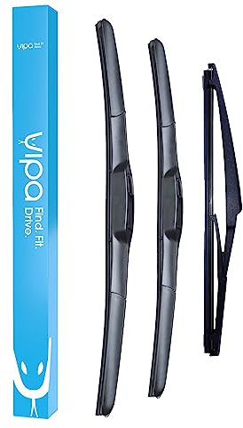 Vipa Car Parts Premium Wiper Blade Set | fits: HYUNDAI TUCSON SUV (Jun 2015 to Dec 2020) | All-Weather Performance | Durable, Streak-Free Windshield Wipers | Easy Installation