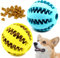 Youngever 2er Pack 7cm Hundeball mit Zahnpflege - Hundespielzeug Ball Große & Kleine Hunde, Kauspielzeug aus Naturgummi für Leckerli