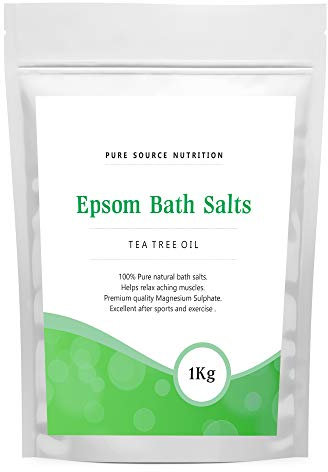 Epsom Salt for Bath 1KG / 1000G of Pure Magnesium Used for Muscle Recovery and Relaxation 9 Scents Available (Tea Tree Oil)