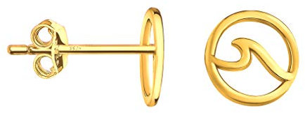 SOFIA MILANI - Damen Ohrringe 925 Silber - vergoldet/golden - Welle Ohrstecker - 20919