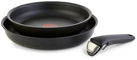 T-fal Ingenio Expertise Bratpfannen-Set, antihaftbeschichtet, Induktion, ofenfest, 250 °C, Kochgeschirr, Töpfe und Pfannen, Set mit abnehmbarem/abnehmbarem Griff, Wohnmobil, Camping,