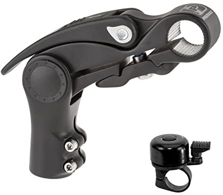 Lenkervorbau Promax Ahead Klemmung 31,8 mm Neigungswinkel verstellbar von -10° bis +90° inkl. 1 x Fahrradklingel