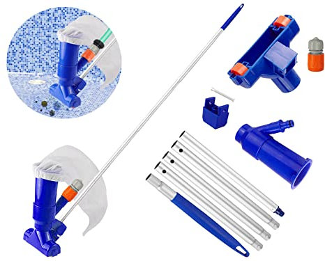 Poolsauger Bodensauger, Poolreiniger Bodensauger, Pool Bodensauger, Pool Reinigungsset, Poolsauger für Sandfilteranlage, Pool Zubehör Halbautomatisch Skimmer Aquarium & Teich Poolsauger Teleskopstange