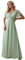 Ever-Pretty Women's V-Neck Short Sleeves Empire Waist Chiffon Sage Bridesmaid Dresses Mint Green 12UK