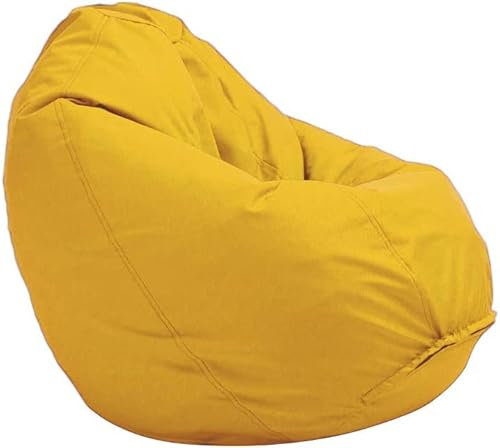 Bruni Sitzsack Classico L in Gelb – XL Sitzsack mit Innensack zum Lesen, Abnehmbarer Bezug, lebensmittelechte EPS-Perlen als Bean-Bag-Füllung, aus Deutschland