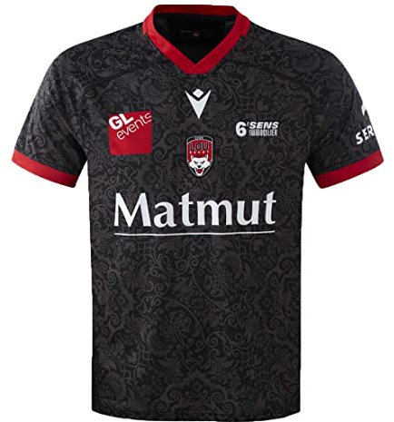 Macron Offizieller Lou Rugby Heimtrikot Lyon, Schwarz , 58