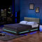 Home Deluxe - LED Bett Asteroid - Dunkelgrau, 160 x 200 cm - inkl. Matratze und Lattenrost I Polsterbett Design Bett inkl. Beleuchtung