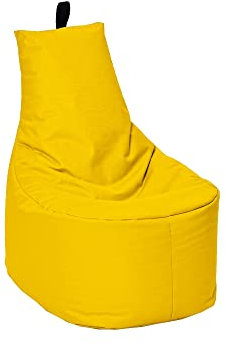 MILLINDABAG Modern Sitzsack für Kinder und Erwachsene Sessel Kissen In & Outdoor Gaminggeignet & bereits gefüllt Sitzkissen Bodenkissen (Gelb, XL - Durchmesser 65 cm ohne Hocker)