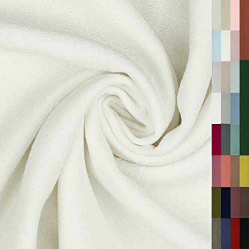 Viskose Leinen Stoff 29 Farben ab 0,5m x 1,37m Kleiderstoff Kostümstoff Sommer, Farbe:002 - weiß