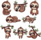 Woohome 8 Pcs Sloth Embroidered Patches, Sew On/Iron On Patch Applique for Clothes, Dress, Hat, Jeans, DIY Accessories