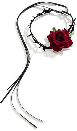Wedity Vampir Halskette Schwarz Vintage Rose Strap Verstellbare Choker Kragen Halskette für Frauen und Mädchen