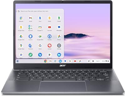 Acer Chromebook Plus 514 Laptop – 14 WUXGA 1920 x 1200 IPS Display | AMD Ryzen 3 7320U | 8GB LPDDR5X | 128GB SSD | Wi-Fi 6E | FHD Facial Auto Exposure Camera | Chrome OS | Steel Gray | CB514-3H-R6G5