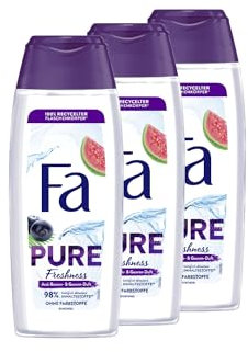 Fa Fa Duschgel Pure Freshness (3x 250 ml), mit dem erfrischenden und exotischen Duft von Acai-Beeren & Guave, ohne Farbstoffe und 98% biologisch abbaubaren Inhaltsstoffen
