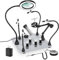 Magnetische helfende Hand, Lötende helfende Hände,4 PCB Säulen Leiterplattenhalter mit flexiblen Metallarmen Antistatik-Armband Heavy Duty Base Elektronisches Reparaturwerkzeug