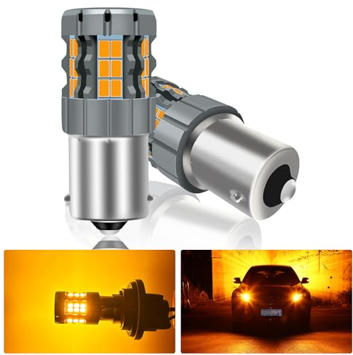 UPXSXT 2Pzas 1156 LED Bombilla del intermitente Amber, CANBUS Error Free Anti Hyper Flash 7506 BA15S P21W Bombilla de recambio Super Bright 30-SMD 25W 4000LM
