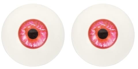 PATIKIL 32mm Safety Eyes,1 Pair Realistic Acrylic Eyes Plastic Half Eyeballs for Masks Halloween Props Art Craft, Ice Red