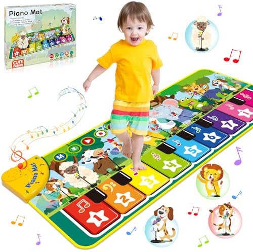 Dromlag Musical Toys for 1 2 3 Year Old Boys Girls, Musical Piano Dance Mats for Kids with 10 Animals Sounds, Early Educational Toddler Toys Birthday Gifts for Boy Girls - Easter Gifts for Kids