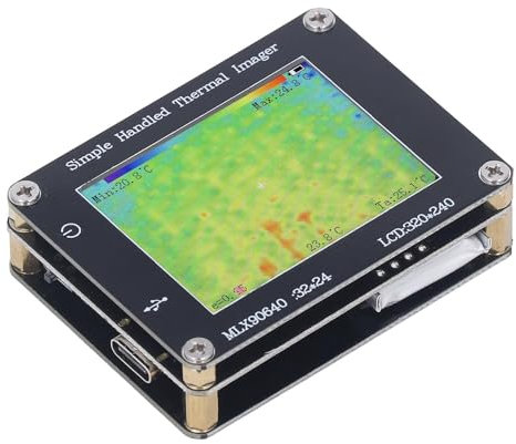 ZJchao Termocamera Digitale a Infrarossi, Schermo Portatile 2 Pollici, ‑40 ℃ a 300 ℃, Guscio FR4, SPI Flash 100 Immagini, MLX90,640 ESF BAB, per Temperatura Senza, Rilevamento di
