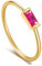 APMGONT Geburtsstein Ringe für Frauen, Quadratische Geburtsstein Ringe, Gold Ring mit Einem Quadratischen Stein, Quadratisch Geschliffener Edelstein Ring für Frauen und Teenager Mädchen (8, Gold 7)