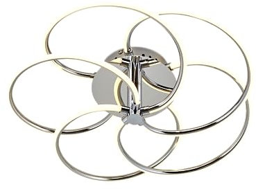 KHG LED-Deckenleuchte aus Metall/Acryl in chrom, 5-flammig, dimmbar Farbtemperatur CCT (Warmweiß) 3.000 K, 600 lm lm Lichtleistung, 7,6 W W Gesamtleistung für Wohn-, Schlaf- und Esszimmer