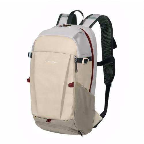 Amexo 25 L Rucksack Herren & Damen Faltbarer Reiserucksack Wasserdichter Schulrucksack Laptop Rucksack mit 14 Laptopfach Daypack Backpack für Studenten Büroangestellte Reisen Wandern (Beige)