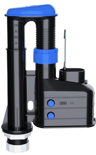 Sifón de inodoro universal de doble descarga ajustable de 7.5 a 9.5 pulgadas con desbordamiento interno, sifón de repuesto para sistema de descarga de inodoro aprobado por WRAS