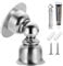Edelstahl Magnet Türstopper - Türfeststeller Magnetisch Inkl. Befestigungsmaterial für Boden oder Wand, Extra Starker Magnet, Kratzschutz, Modernes Design