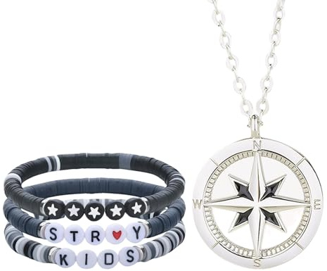 Komergave Halskette & Armband Set für Stray Thema, Exquisit Edelstahl Anhänger und Anime Armband, Tolles Fanartikel Geschenk und Sammlerstück für Fans zu Geburtstag, Weihnachten & Mehr