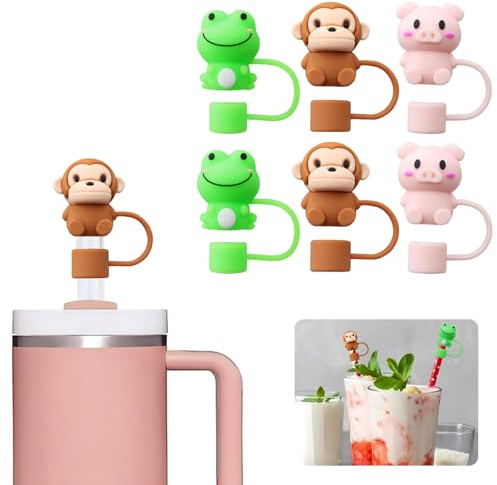 Strohhalm Trinkhalm Abdeckung Verschluss Deckel Trinkhalmabdeckungen, 6 Pcs | Niedlich, for Stanley Tumbler Cup Zubehör, Cup Straw Cover