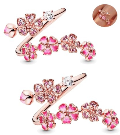 THALASIENE Pfirsichblüten Ring,14K Vergold Verstellbar Peach Blossom Ring,Dupes Blumenring -Mit Schmuckschatulle
