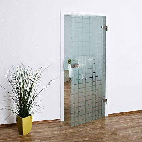 Bijon Glastür T2 - Hochwertige Studio Ganzglastür aus kratzfestem ESG-Glas für stilvolle Raumgestaltung, Studio/Studio, 709x1972mm - DIN Links