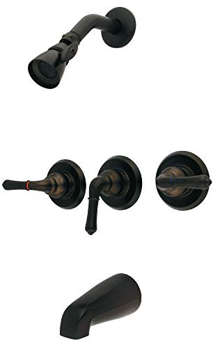 Kingston Brass GKB235 Grifo de bañera y Ducha con Tres Asas, Bronce aceitado