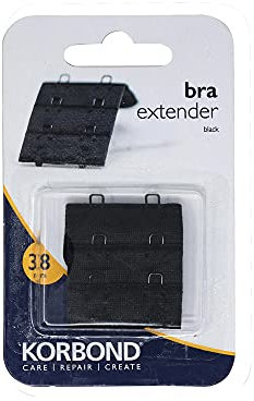 Korbond Double Hook Bra Extender – x 1 50mm Black Bra Extender – Machine Washable – Increase Bra Size By Up To 8cm – Comfort Fit