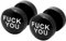 Soul-Cats 1 Paar Fake Plugs FUCK YOU Ohrstecker Ohrschmuck weiß schwarz FU, Farbe: Schwarz