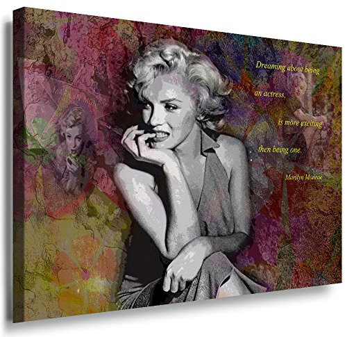 Julia-Art Leinwandbilder - Marilyn Monroe Hollywood Legend Bild 1 teilig - 70 mal 50 cm Leinwand auf Rahmen - sofort aufhängbar Wandbild XXL - Kunstdrucke QN169-3