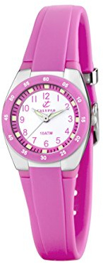 CALYPSO K6043/C Montre à Quartz pour Femme avec Cadran Blanc Affichage analogique et Bracelet en Plastique Rose, Blanc/Rose, TFV8