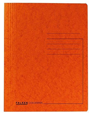 Original Falken 25er Pack Premium Schnellhefter. Made in Germany. Aus extra starkem Colorspan-Karton für DIN A4 kaufmännische Heftung orange Hefter ideal für Büro und Schule