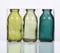 Unbekannt Sandra Rich. Glas VASE Bottle klein. 3 kleine Flaschen ca 10,5 x 5 cm. Petrol - GRÜN. 1165-10-51